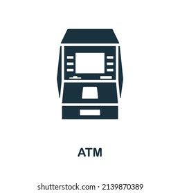 Atm icon. Monochrome simple Atm icon for templates, web design and infographics