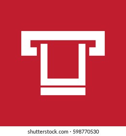 ATM icon on red background