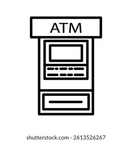 Atm icon on white background