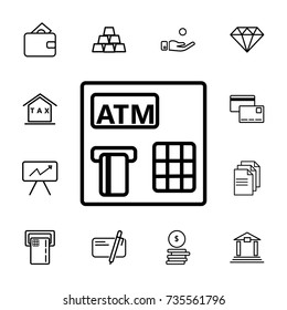 ATM icon on the white background. Set of finance icons