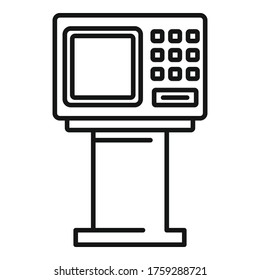 Atm icon. Outline atm vector icon for web design isolated on white background