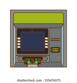 atm icon over white background. colorful design. vector illustration