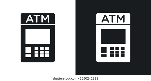 Paquete de iconos ATM en color negro.