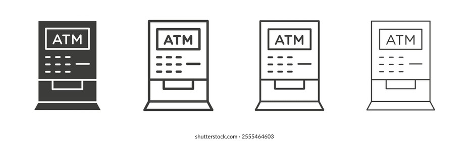 ATM icon pack. vector illustration