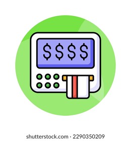 The ATM icon represents a machine that dispenses cash and allows customers to perform banking transactions