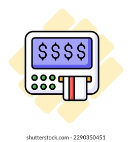 The ATM icon represents a machine that dispenses cash and allows customers to perform banking transactions