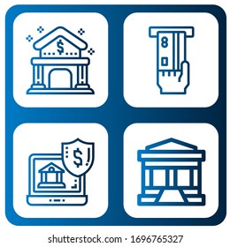 atm icon set. Collection of Bank, Atm, Online banking icons