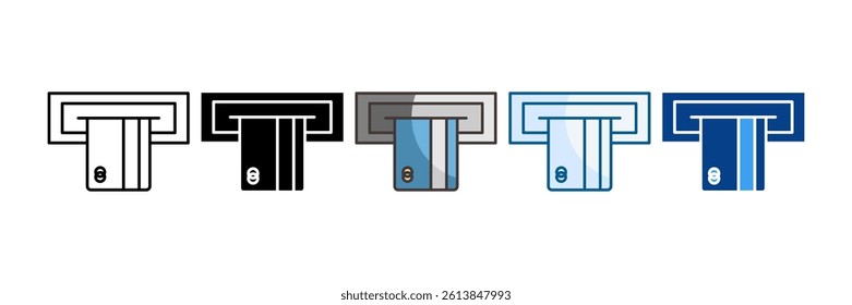 Atm Icon Set Multiple Style Collection