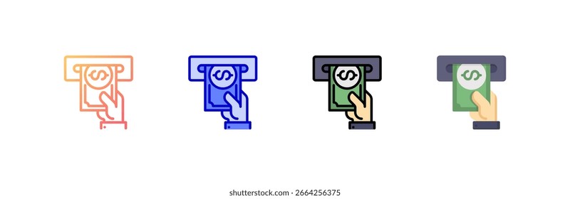ATM-Symbolsatz für mehrere Stilkollektionen