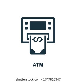Atm icon. Simple element from banking collection. Creative Atm icon for web design, templates, infographics and more