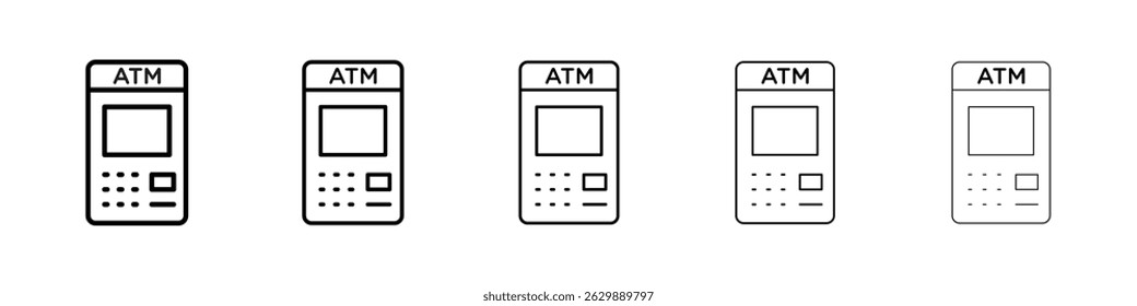 Atm icon Simple thin line flat symbol