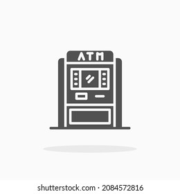 ATM-Symbol. Solid oder Glyph-Stil. Vektorgrafik. Genießen Sie dieses Symbol für Ihr Projekt.