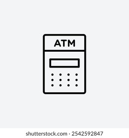 ATM icon in stroke line.