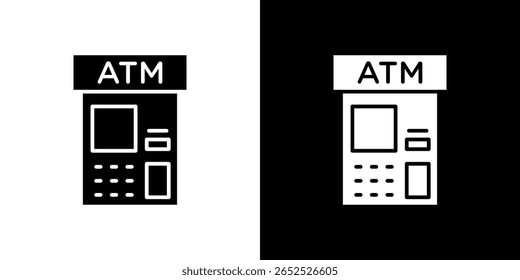 Atm icon symbol collection. Flat vector stock illustration.