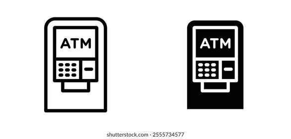 ATM icon symbol collection on white background.