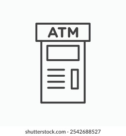 ATM icon in thin black lines