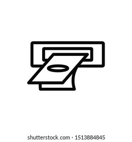 ATM icon. Thin line. Isolated on white background. 