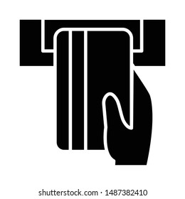 ATM Icon, Vector Illustration, Business Glyph