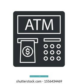 Atm icon vector illustration logo template for many purpose. Isolated on white background.