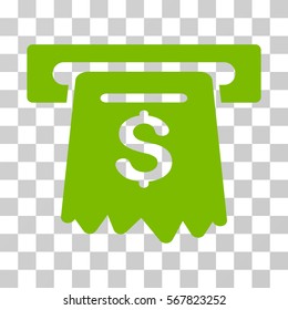 ATM icon. Vector illustration style is flat iconic symbol, eco green color, transparent background. Designed for web and software interfaces.