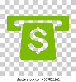 ATM icon. Vector illustration style is flat iconic symbol, eco green color, transparent background. Designed for web and software interfaces.