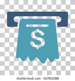 ATM icon. Vector illustration style is flat iconic bicolor symbol, cyan and blue colors, transparent background. Designed for web and software interfaces.