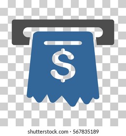 ATM icon. Vector illustration style is flat iconic bicolor symbol, cobalt and gray colors, transparent background. Designed for web and software interfaces.