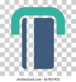 ATM icon. Vector illustration style is flat iconic bicolor symbol, cobalt and cyan colors, transparent background. Designed for web and software interfaces.