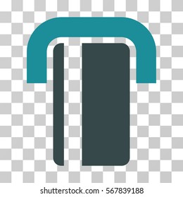 ATM icon. Vector illustration style is flat iconic bicolor symbol, soft blue colors, transparent background. Designed for web and software interfaces.