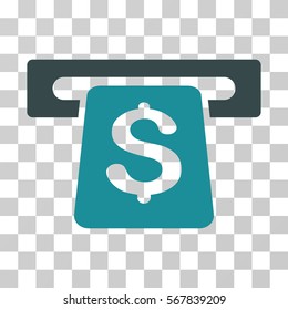 ATM icon. Vector illustration style is flat iconic bicolor symbol, soft blue colors, transparent background. Designed for web and software interfaces.