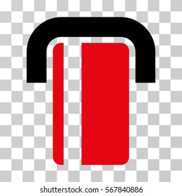 ATM icon. Vector illustration style is flat iconic bicolor symbol, intensive red and black colors, transparent background. Designed for web and software interfaces.