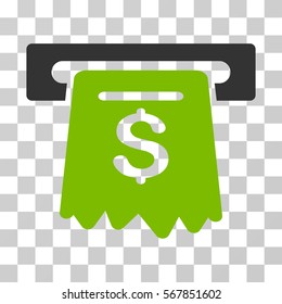 ATM icon. Vector illustration style is flat iconic bicolor symbol, eco green and gray colors, transparent background. Designed for web and software interfaces.