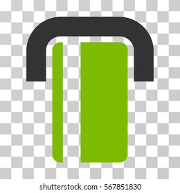 ATM icon. Vector illustration style is flat iconic bicolor symbol, eco green and gray colors, transparent background. Designed for web and software interfaces.