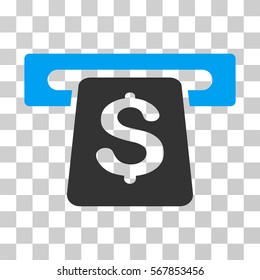 ATM icon. Vector illustration style is flat iconic bicolor symbol, blue and gray colors, transparent background. Designed for web and software interfaces.