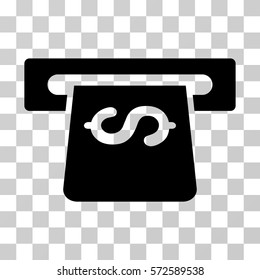 ATM icon. Vector illustration style is flat iconic symbol, black color, transparent background. Designed for web and software interfaces.