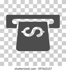 ATM icon. Vector illustration style is flat iconic symbol, gray color, transparent background. Designed for web and software interfaces.