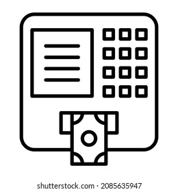 Imagen vectorial de icono ATM. También se puede usar para aplicaciones web, aplicaciones móviles y medios impresos.