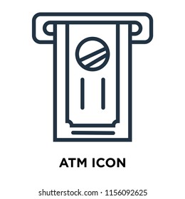 Atm icon vector isolated on white background, Atm transparent sign , thin symbols or lined elements in outline style