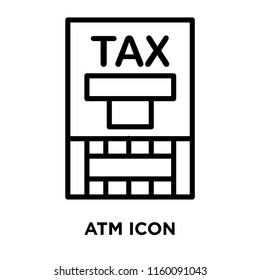 Atm icon vector isolated on white background, Atm transparent sign , line symbol or linear element design in outline style