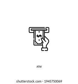 ATM-Symbol, Vektorgrafik einzeln auf weißem Hintergrund