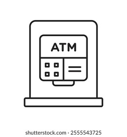 ATM icon vector isolated on white background.