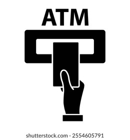 atm icon vector. Money from atm vector icon