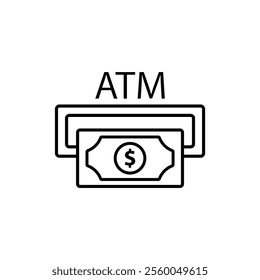 atm icon vector. Money from atm vector icon