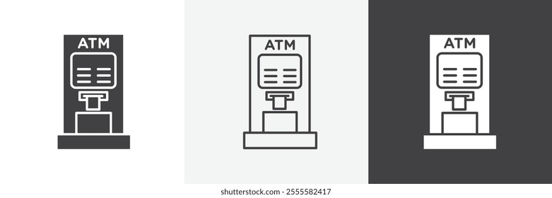 ATM icon vector set for ui designs