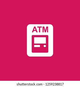 atm icon vector. atm sign on pink background. atm icon for web and app