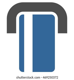 ATM icon. Vector style is bicolor flat iconic symbol with rounded angles, cobalt and gray colors, white background.