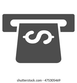 Atm icon. Vector style is flat iconic symbol with rounded angles, gray color, white background.