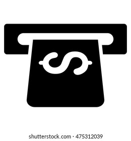 Atm icon. Vector style is flat iconic symbol with rounded angles, black color, white background.