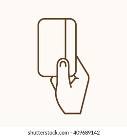 ATM-Symbol, Vektorsymbol in dünnen Linien. Kreditkartensymbol Entwerfen Sie ein digitales Geldsymbol, ein Vektorbild.