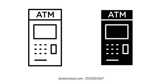 ATM icons in black filled and outlined style